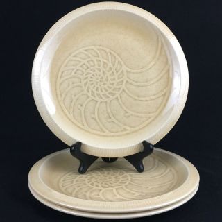 Set Of 3 Vtg Luncheon Plates By Franciscan The Nautilus Sea Sculptures Usa
