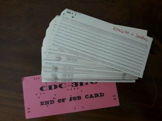Vintage Computer Job Snobol 103 Punch Cards Program Software Cdc 3170 Rare