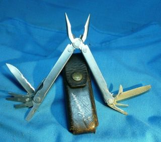 Vintage Leatherman Usa Multi Tool With Leather Pouch No.  0397 And 0497
