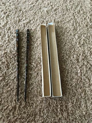 Vintage Handmade Lacquered Shell Inlay Chopsticks