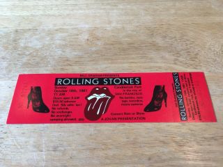 Rolling Stones Vintage 1981 Concert Ticket (1 Of 4)