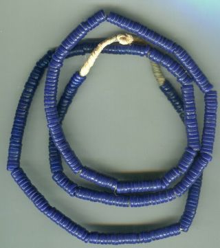 African Trade Beads Vintage Czech Bohemian Old Glass Cobalt Blue Color Disks