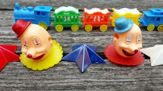 Vintage Clown Circus Train Balloons Stars Cake Toppers Decorations Balloons Cute 4