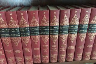 Complete Set of 52 (Red) HARVARD CLASSICS cr.  1909,  ptg.  1959,  Deluxe Ed, 6