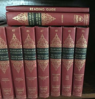 Complete Set of 52 (Red) HARVARD CLASSICS cr.  1909,  ptg.  1959,  Deluxe Ed, 7
