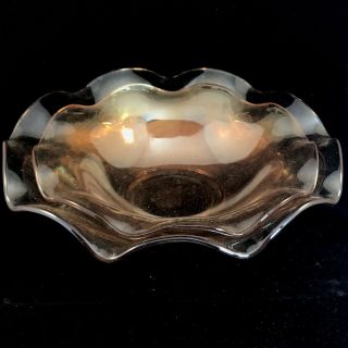 Vintage Depression Glass Amber Bowls 2 Stackable