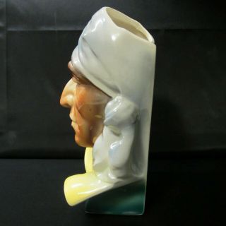 Royal Copley Pirate Head Wall Pocket Vase,  vintage ceramic porcelain 8.  5 