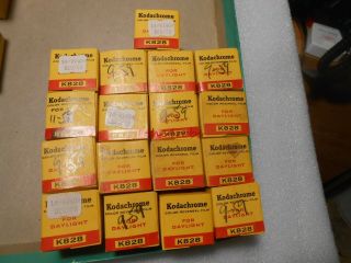 16 Rolls Kodak K828 Kodachrome Daylight Film In Boxes Expired 1959