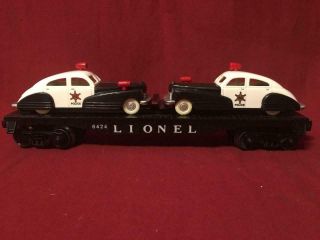 Lionel Postwar 6424 Vintage Police Car Load Auto Flat Car O Gauge