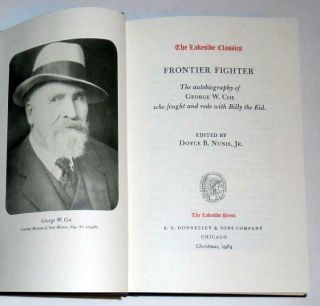 Frontier Fighter: Autobiography Of George W.  Coe (1984,  Hardcover) Vintage