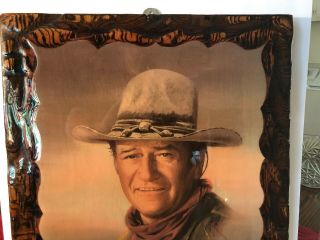 Vintage John Wayne The Duke Wood Frame Painting 7 Clock Father Day Gift 2