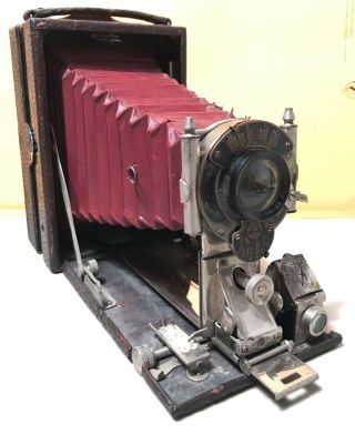 Rare Antique Eastman Kodak Plate Film Camera 3 - A 1908 2017 Red Bellows Brass