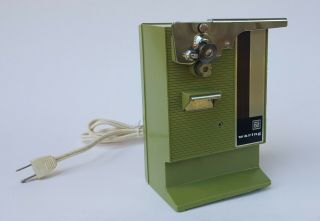 Waring Vintage Avocado Green With Wood Panel Electric Can Opener - Retro