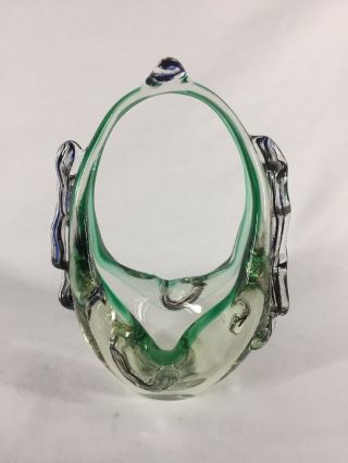 Vintage Murano Art Glass Basket Dish (ref B421)