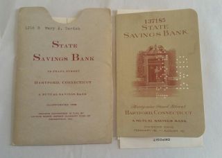 Vintage 1955 State Savings Bank Hartford Ct Savings Deposit Log Book