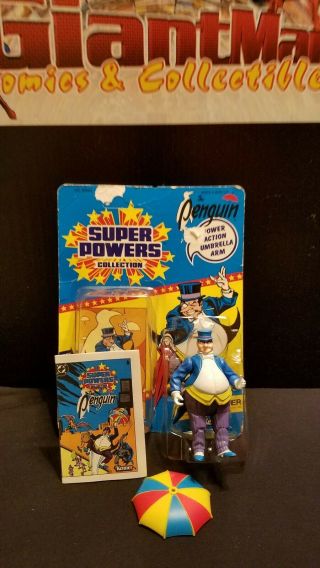 Vintage 1984 Kenner Powers The Penguin Figure Complete Comic And Cardback