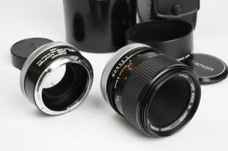 Rare Canon FD 50mm F3.  5 Macro Lens - Complete w/ LS Adapter,  Shade,  Caps & Case 2