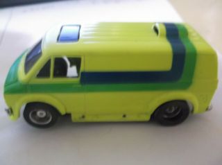 vintage tyco slot car dodge van hp - 2 chassis,  ho 1/64 scale,  track 2