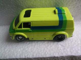 vintage tyco slot car dodge van hp - 2 chassis,  ho 1/64 scale,  track 7