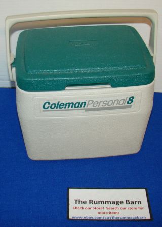 Vintage 1986 Coleman Personal 5272 Cooler - - - 8 Qt - - - - Green / White