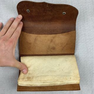 Vintage Tooled Leather Fly Wallet - 2 Pouches With Felt Pages - Fly Fishing 5