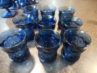 9 - Vintage Noritake Spotlight Cobalt Blue Juice Tumblers,  Set Of 9 - 3 5/8 " Tall