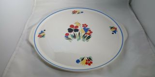 Vintage Cake Plate Platter Universal Potteries Cambridge Deco Floral Flowers
