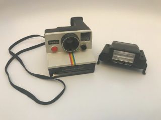 Vintage Polaroid Land Camera SX - 70 Rainbow with Focal 600 Electronic Flash 3