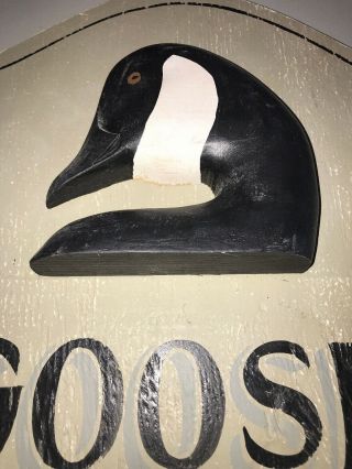 Vintage Signed Art Boxleitner “Goose Hunter” Wood Sign Carved Decoy Duck 2