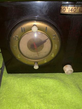 Vintage GE General Electric Bakelite Alarm Clock Tube Radio Model 510 Bakealite 2