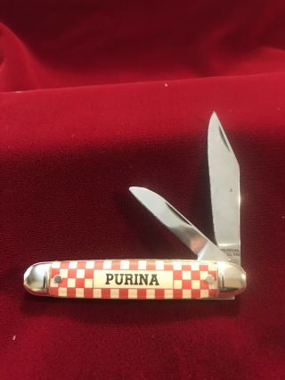 Vintage Purina Two Blade Pocket Knife Providence Cutlery Co.  USA 2