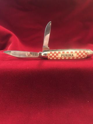 Vintage Purina Two Blade Pocket Knife Providence Cutlery Co.  USA 3