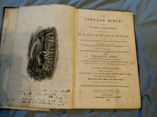 Antique 1935 Cottage Bible (partial Genesis) By Thomas Williams Family History