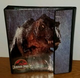 Vintage 90s Jurassic Park T - Rex 3 Ring School Binder Notebook With Folders