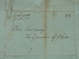 C.  1812 Stampless Letter To Governor Of Ohio - Amendment To The Us Constitution