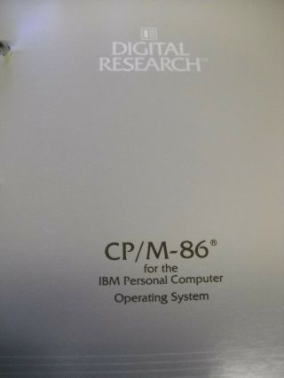 Complete Digital Research Cp/m - 86 Operating System For Ibm Personal Computer