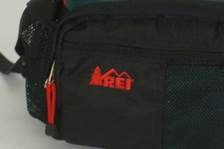 Vintage REI Lode Fanny Waist Pack Outdoors Hiking Camping Hip Bag Green Black 2