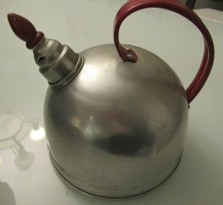 Vintage Pure Aluminum Whistling Tea Pot Teapot Coffee Kettle Usa