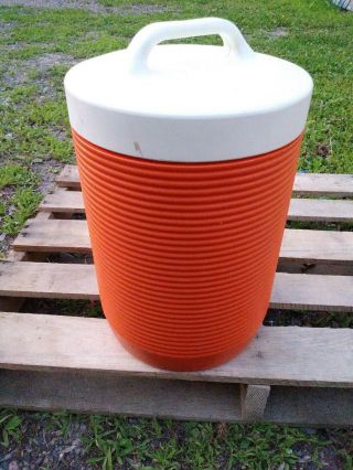 Vintage Gott 2 Gallon Water Sports Cooler/Jug Orange & White 2