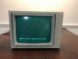 Vintage Apple IIe Personal Computer Green Monitor Model A2M6017 5
