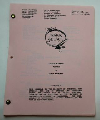 Murder,  She Wrote / Tracy Friedman 1991 Tv Show Script " The Witch 