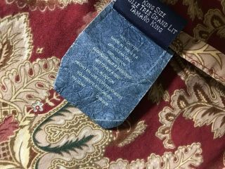 Two (2) Vintage Ralph Lauren Jardiniere King Pillow Shams Red Gold Blue Label 8
