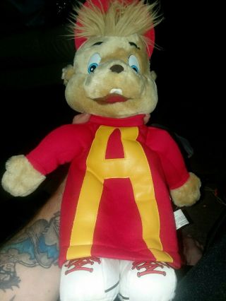 Vintage 1993 Alvin And The Chipmunks Plush Stuffed Hand Puppet Large 17 " Tall