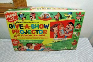 Vintage Kenner “give - A - Show” Projector Toy With 39 Slide Strip 1963 In Orig Box