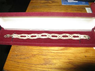 Vintage Braided 925 Sterling Silver Bracelet,  Made In Italy.