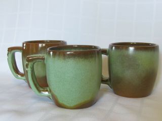 Vintage Frankoma Mugs 5cl Prairie Green Set Of 3