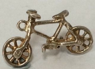 Vintage Silver Bracelet Charm Of A Bicycle Bike