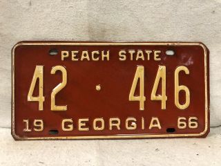 Vintage 1966 Georgia License Plate (polyurethane)