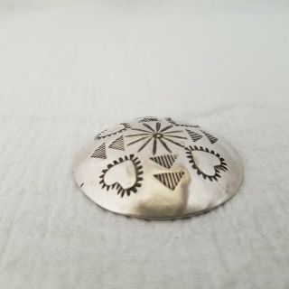 Vintage Navajo Sterling Silver Hand tooled Hearts Concho Button 6