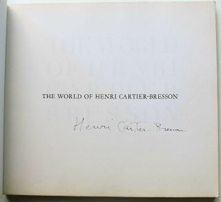 HENRI CARTIER BRESSON SIGNED PHOTOGRAPHY BOOK - Irving Penn Avedon era 2